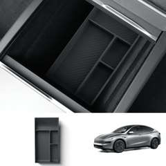 Silicone Center Console & Armrest Lower Storage Tray for Tesla Model Y Juniper 2025+ - T-Launch