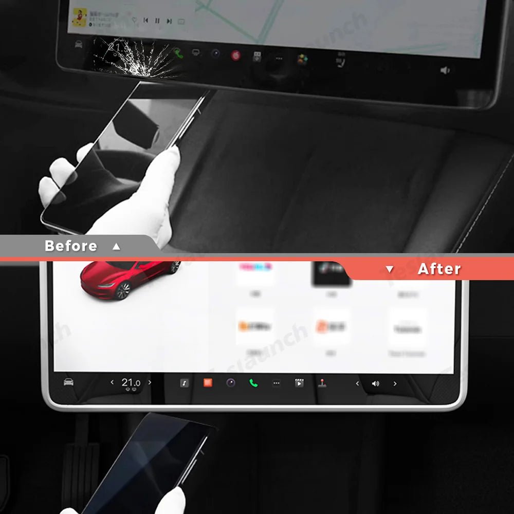 Silicone Center Screen Protection Frame for Tesla Model Y Juniper 2025 / Model 3 Highland 2024+ - T-Launch