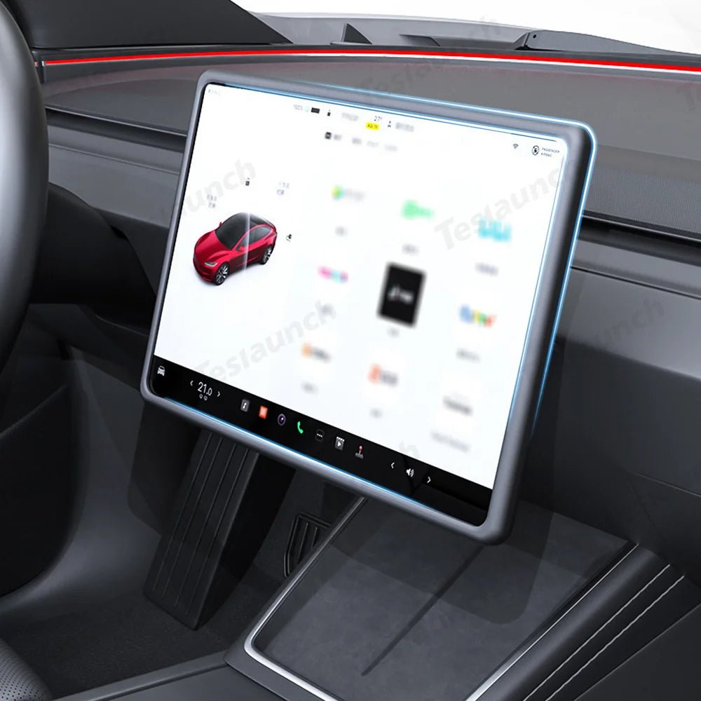 Silicone Center Screen Protection Frame for Tesla Model Y Juniper 2025 / Model 3 Highland 2024+ - T-Launch