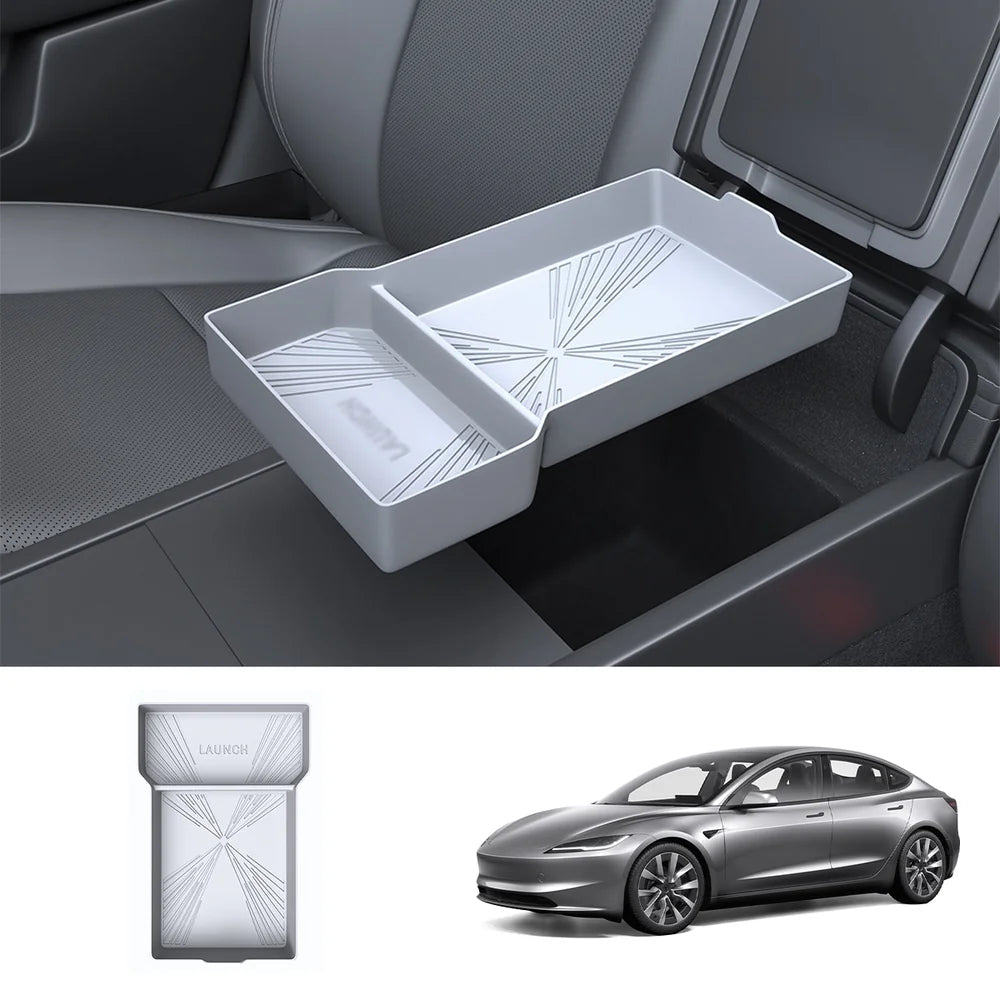 Silicone Console Armrest Box Lower Storage Tray for Tesla 2024+ Model 3 Highland - T-Launch