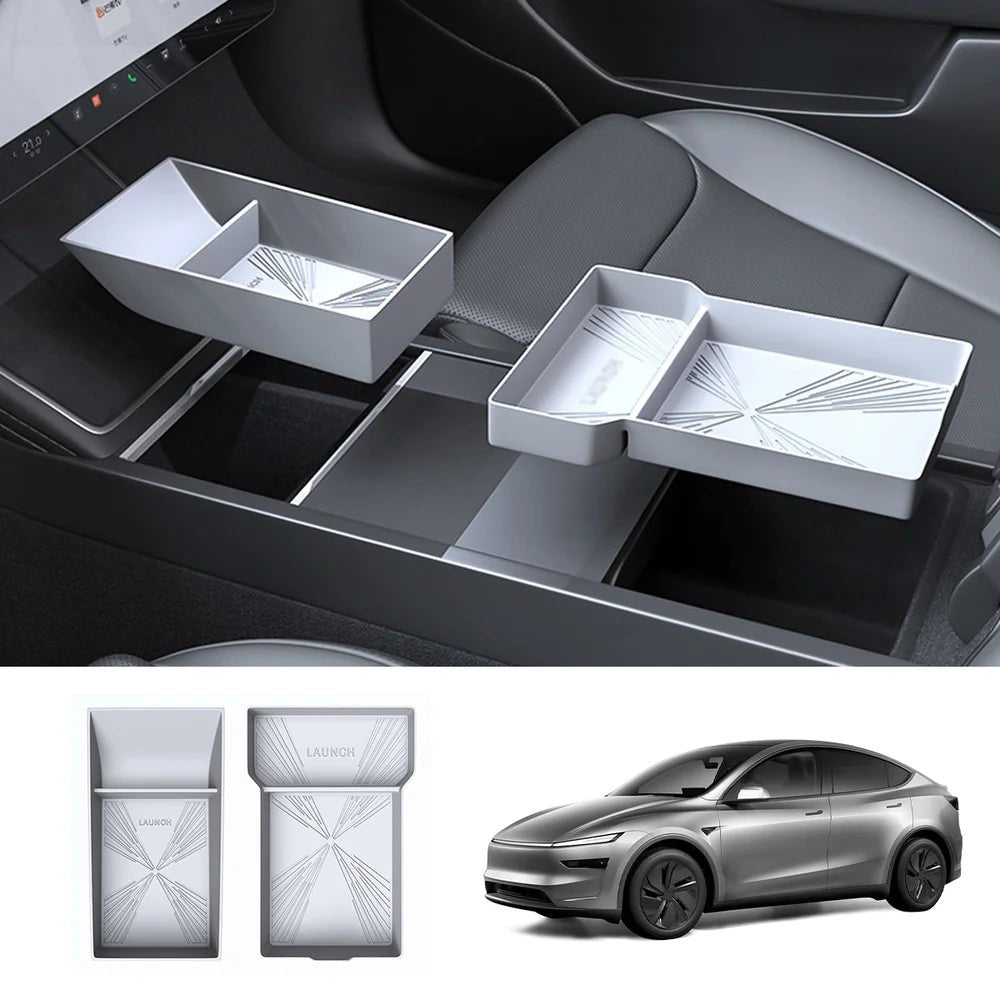 Silicone Console Armrest Box Lower Storage Tray for Tesla Model Y Juniper 2025+ - T-Launch
