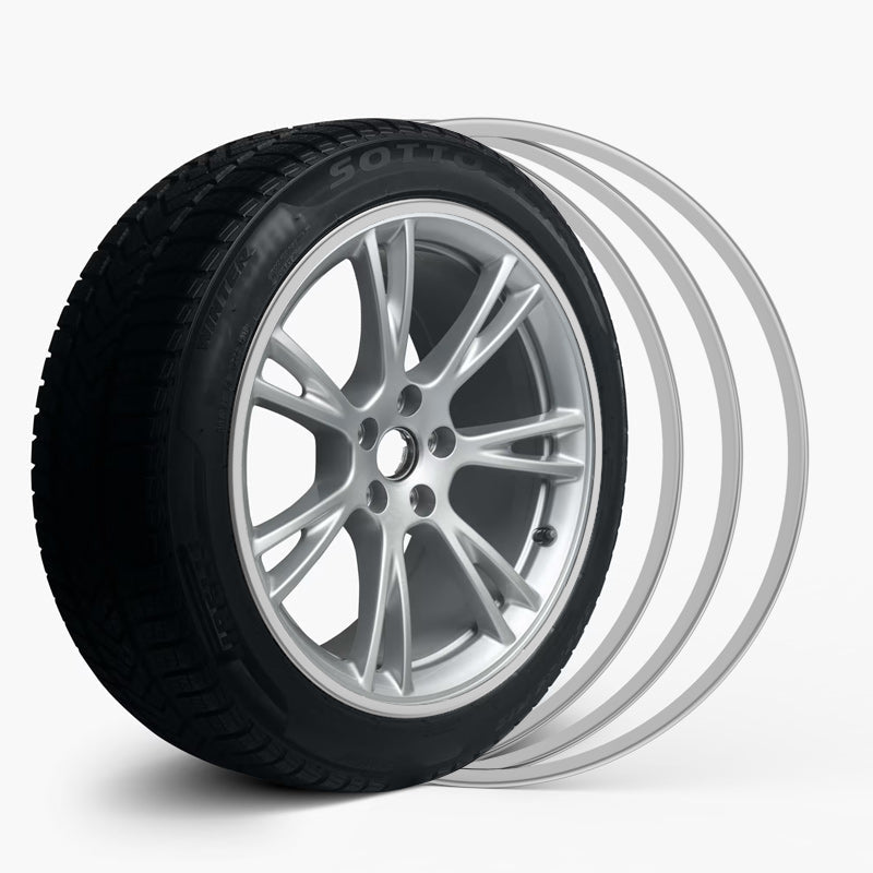 Silver Aluminum Alloy Wheel Rim Protector- Fits All Cars - T-Launch