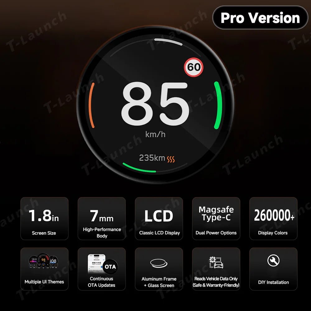 Smart Dashboard Gauge Display – Mini HUD for Tesla Model 3/Y (2017+) - T-Launch