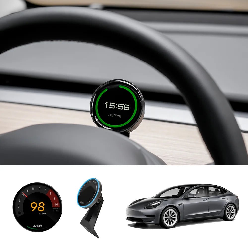 Smart Dashboard Gauge Display – Mini HUD for Tesla Model 3/Y (2017+) - T-Launch