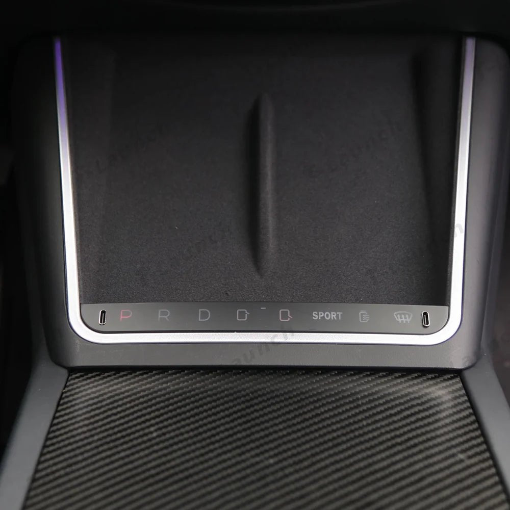 Smart Touch Center Console Wireless Charging Dock with Ambient Light Sync for Tesla Model Y Juniper 2025+ / Model 3 Highland 2024+ - T-Launch