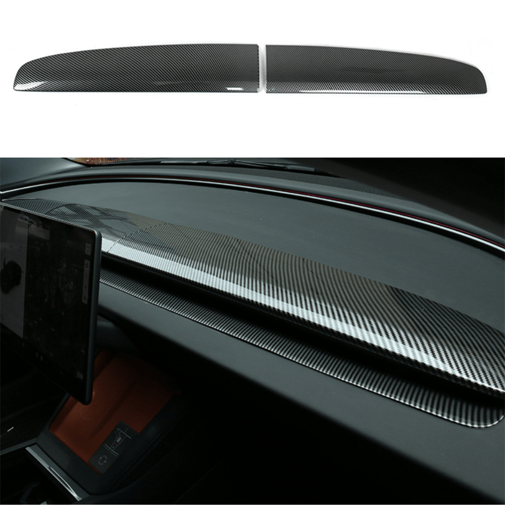 Split Dashboard Cover & Dashboard Air Outlet Cover (Carbon Fiber Pattern ABS) for Tesla Model 3 Highland 2024+ - T-Launch