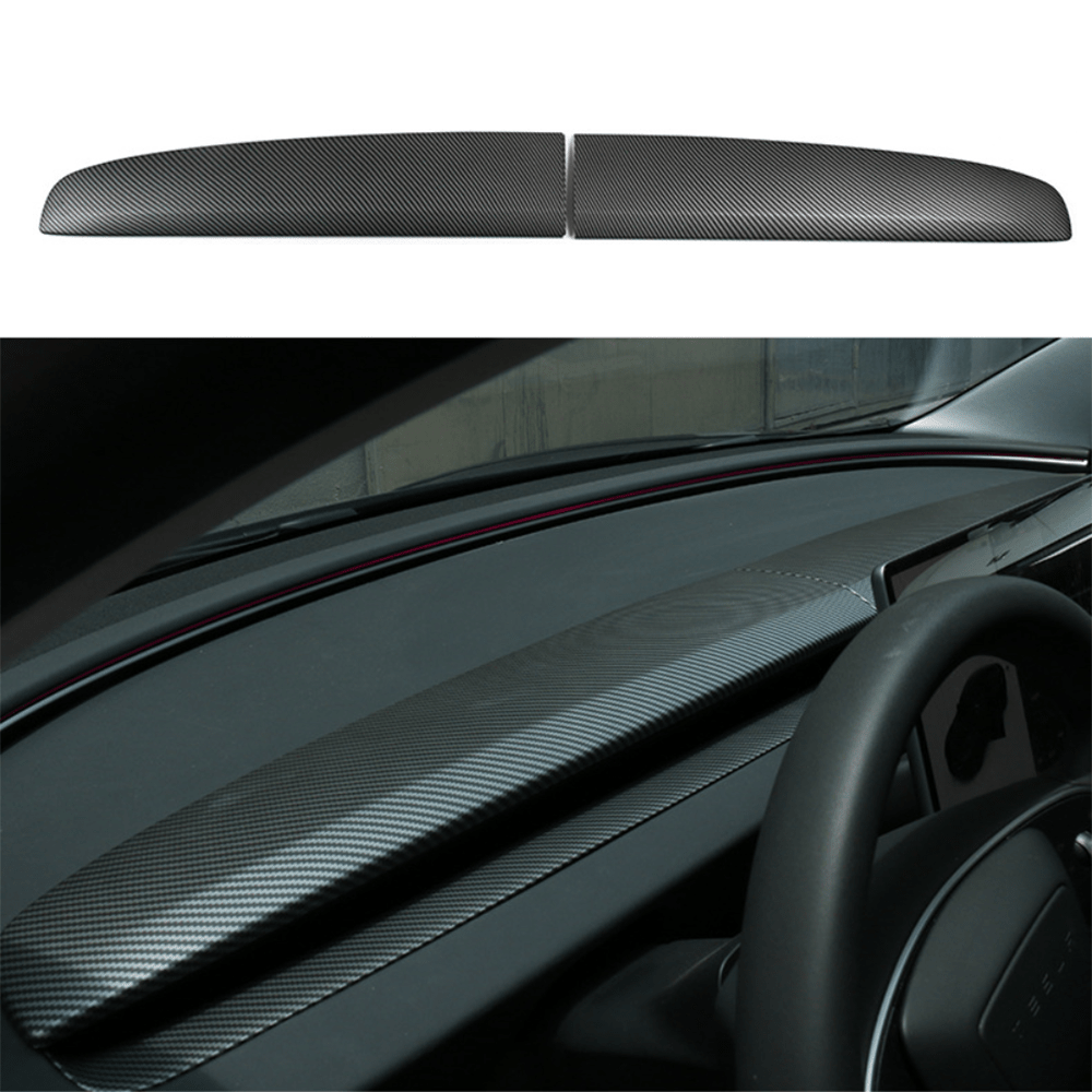 Split Dashboard Cover & Dashboard Air Outlet Cover (Carbon Fiber Pattern ABS) for Tesla Model 3 Highland 2024+ - T-Launch