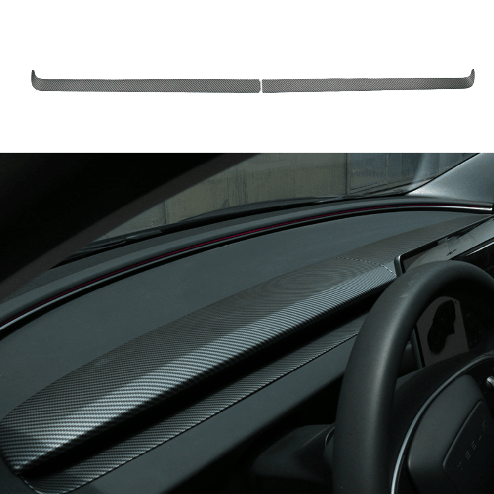 Split Dashboard Cover & Dashboard Air Outlet Cover (Carbon Fiber Pattern ABS) for Tesla Model 3 Highland 2024+ - T-Launch
