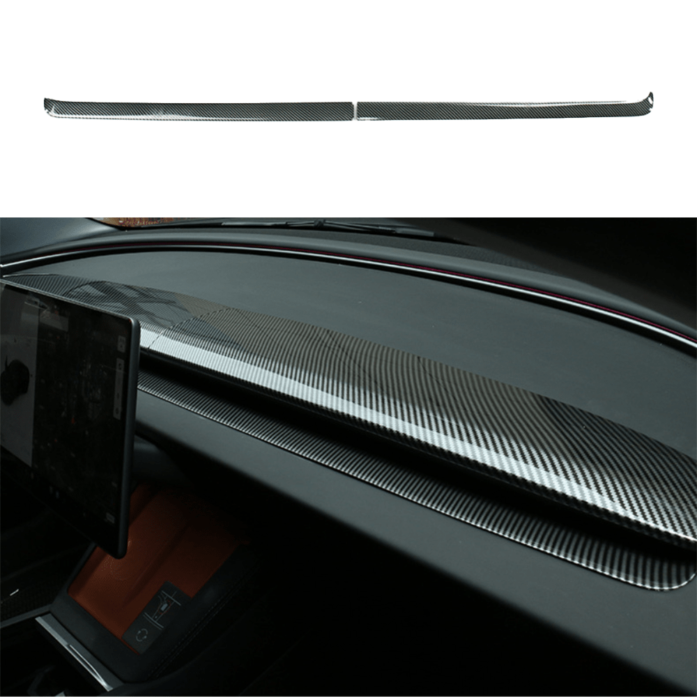 Split Dashboard Cover & Dashboard Air Outlet Cover (Carbon Fiber Pattern ABS) for Tesla Model 3 Highland 2024+ - T-Launch