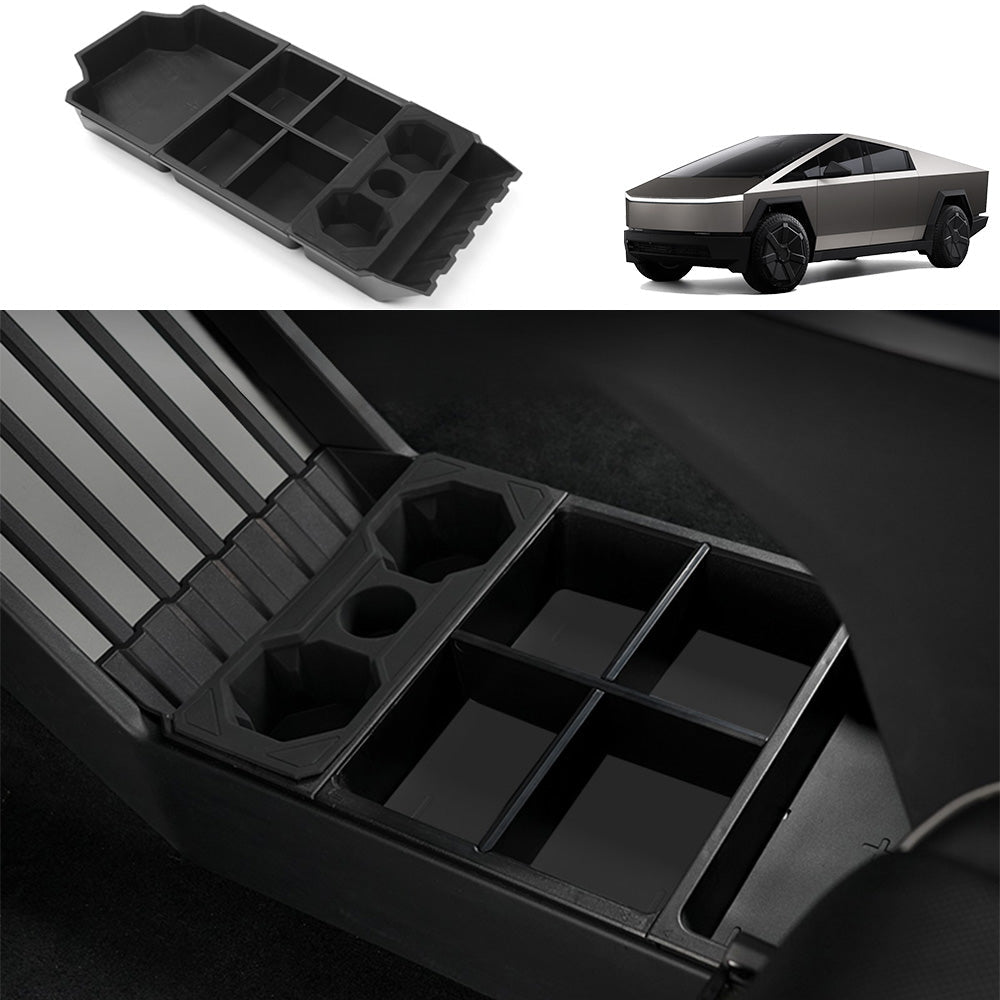 Split Lower Center Console Storage Tray with Cup Holder for Cybertruck - T-Launch
