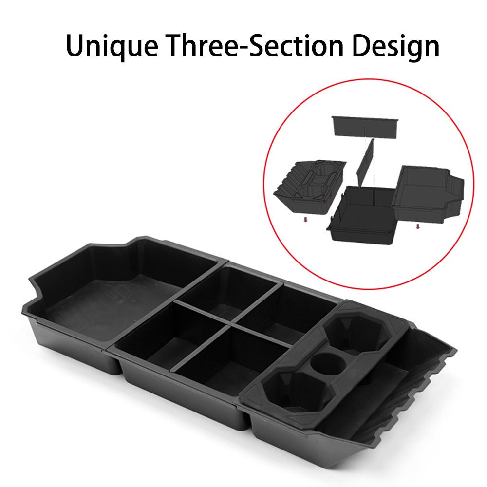 Split Lower Center Console Storage Tray with Cup Holder for Cybertruck - T-Launch