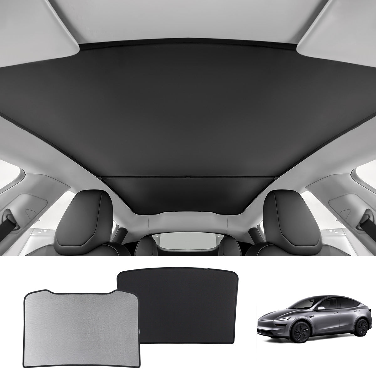 Split Nano Ice Crystal Glass Roof Sunshade for Tesla Model Y Juniper 2025+ - T-Launch