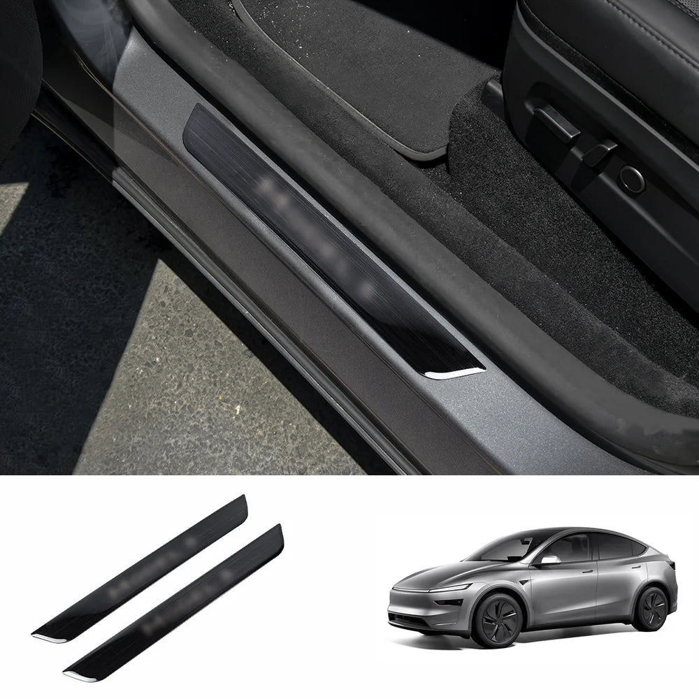Stainless Steel Door Sill Protection Covers for Tesla Model Y Juniper 2025+ - T-Launch