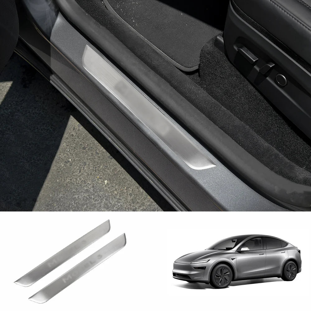 Stainless Steel Door Sill Protection Covers for Tesla Model Y Juniper 2025+ - T-Launch