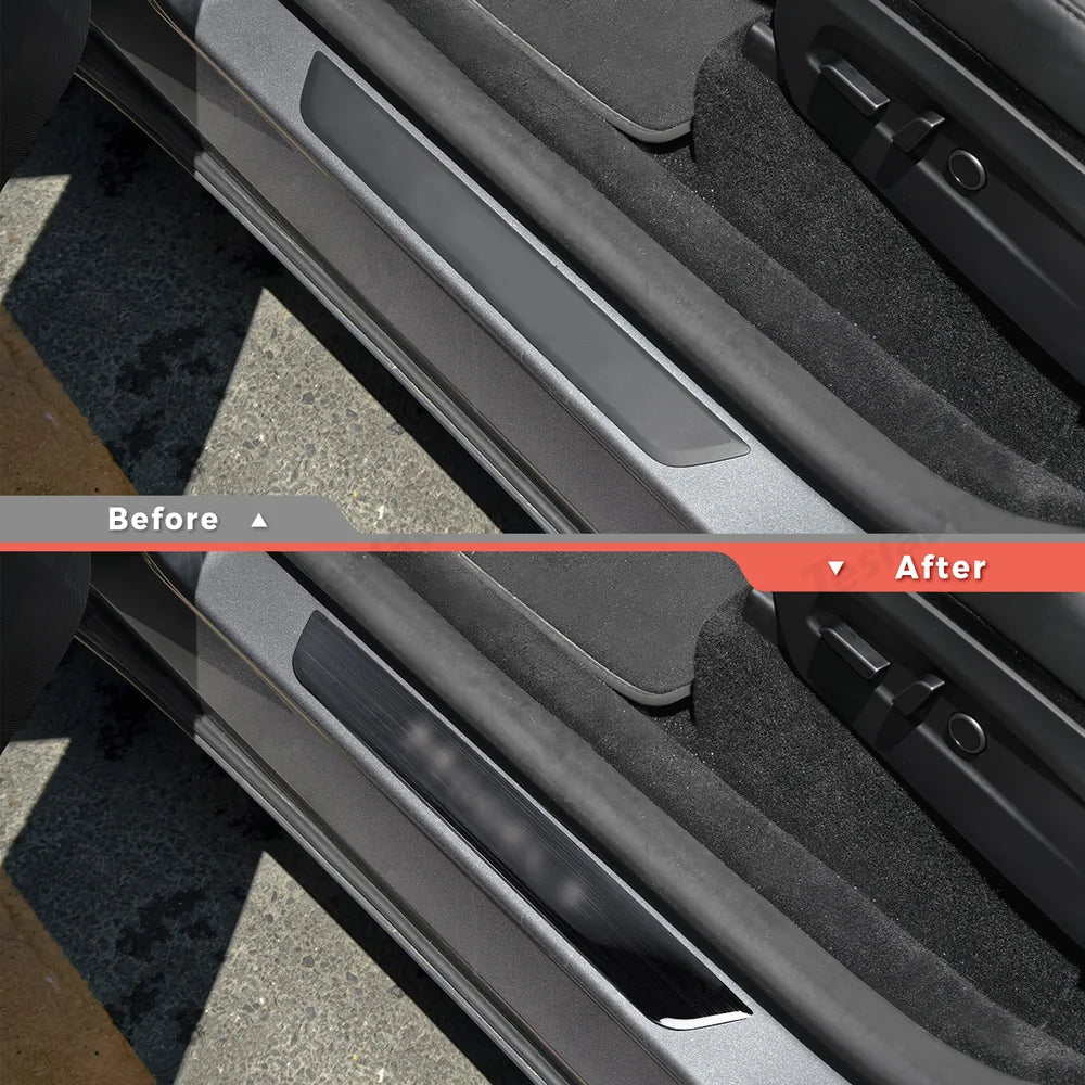 Stainless Steel Door Sill Protection Covers for Tesla Model Y Juniper 2025+ - T-Launch
