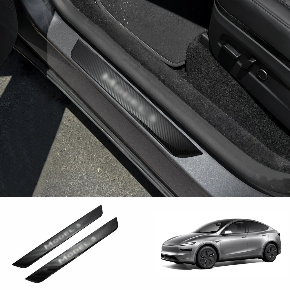 Stainless Steel Door Sill Protection Covers for Tesla Model Y Juniper 2025+ - T-Launch