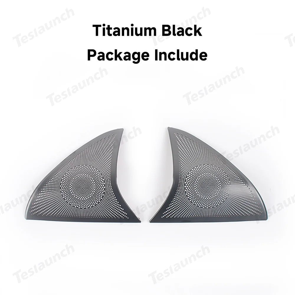 Stainless Steel Front Door Triangle Speaker Covers for Tesla Model Y Juniper 2025+ - T-Launch