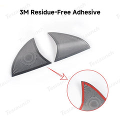 Stainless Steel Front Door Triangle Speaker Covers for Tesla Model Y Juniper 2025+ - T-Launch
