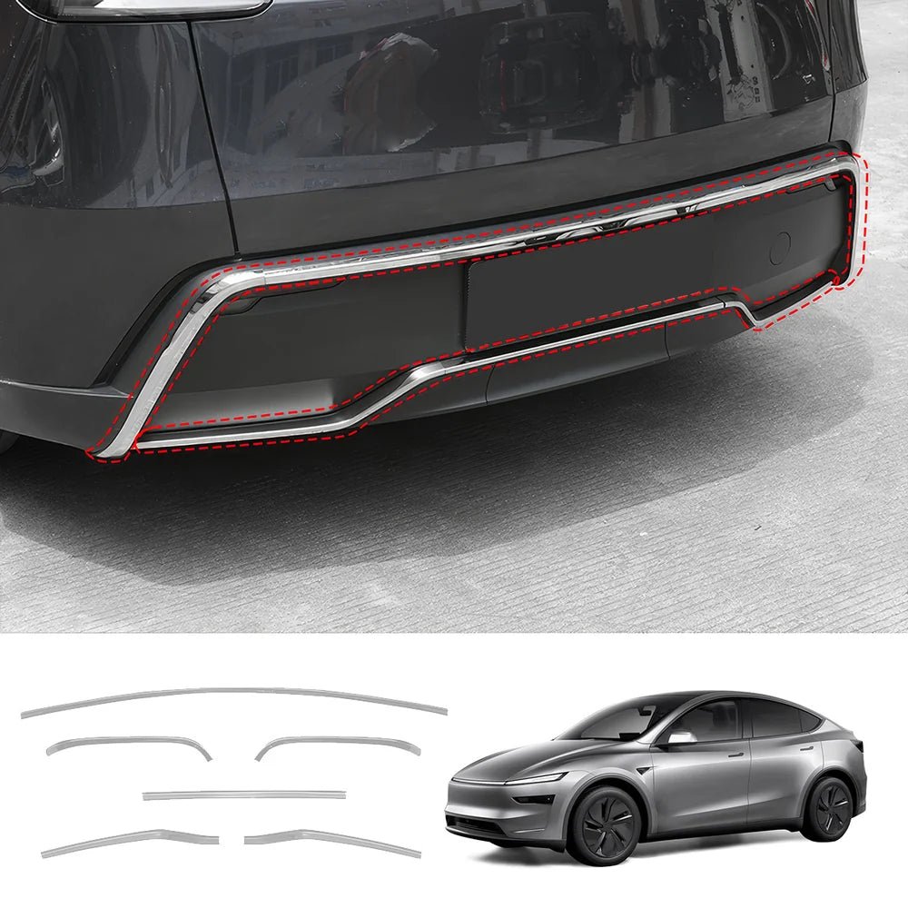 Stainless Steel Front & Rear Bumper Protector Trim for Tesla Model Y Juniper 2025+ - T-Launch