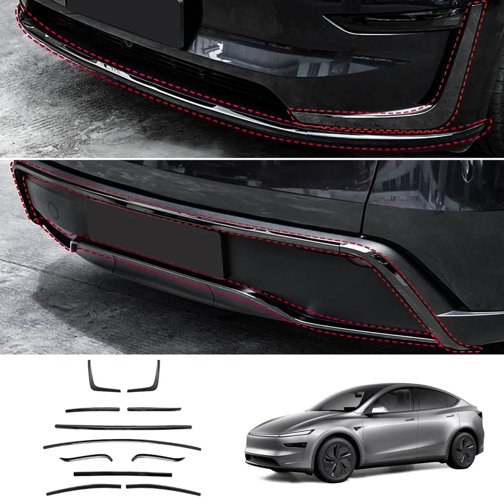 Stainless Steel Front & Rear Bumper Protector Trim for Tesla Model Y Juniper 2025+ - T-Launch
