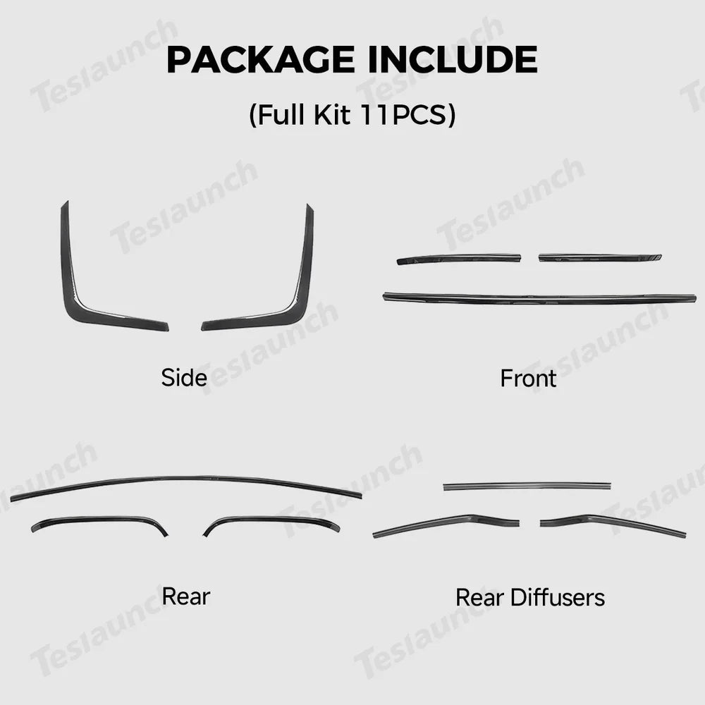 Stainless Steel Front & Rear Bumper Protector Trim for Tesla Model Y Juniper 2025+ - T-Launch