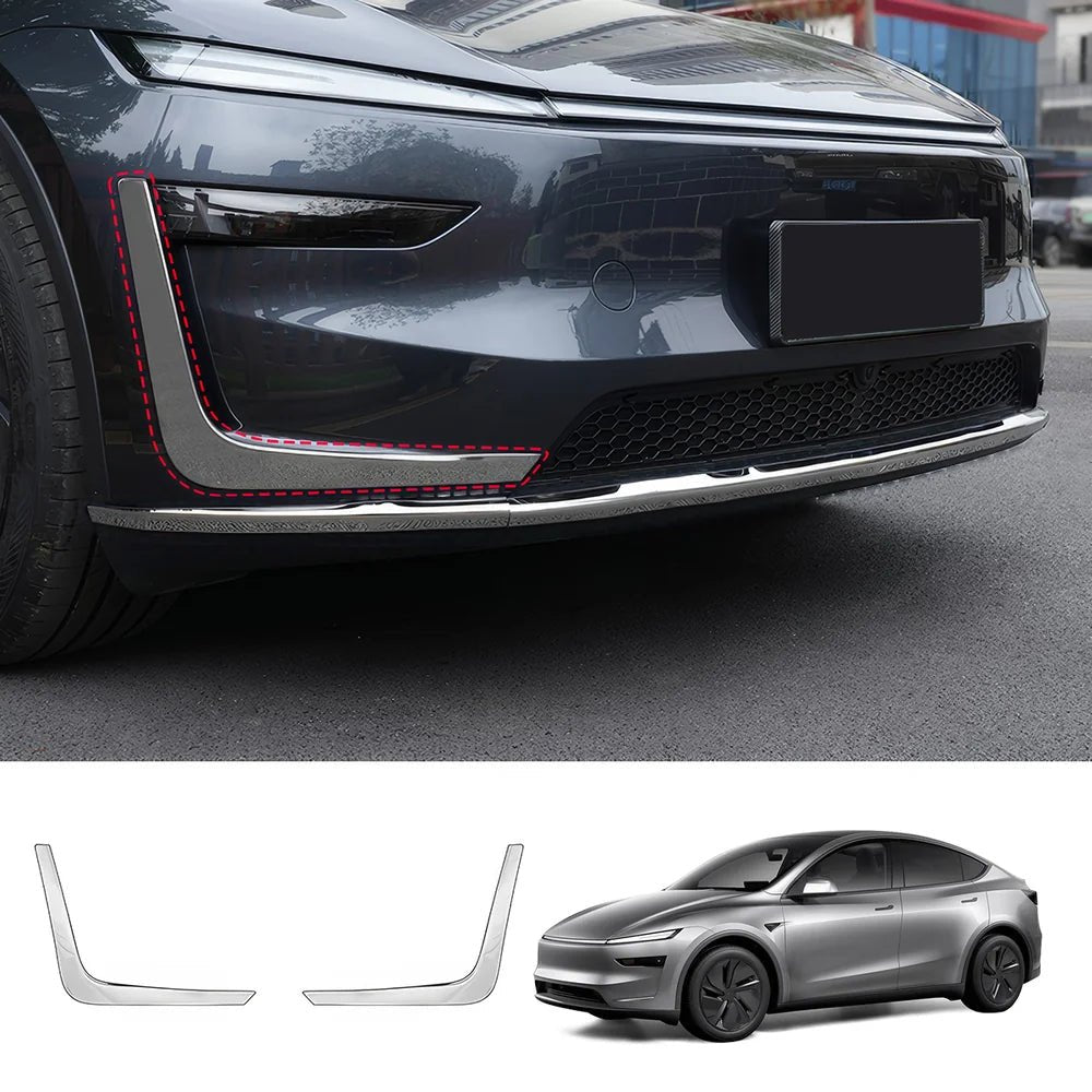 Stainless Steel Front & Rear Bumper Protector Trim for Tesla Model Y Juniper 2025+ - T-Launch