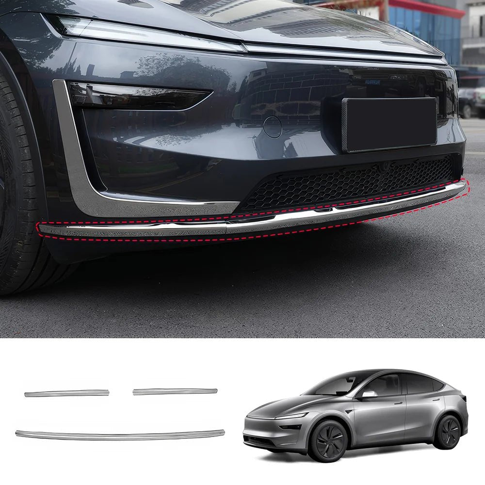 Stainless Steel Front & Rear Bumper Protector Trim for Tesla Model Y Juniper 2025+ - T-Launch
