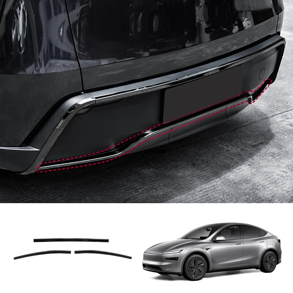 Stainless Steel Front & Rear Bumper Protector Trim for Tesla Model Y Juniper 2025+ - T-Launch