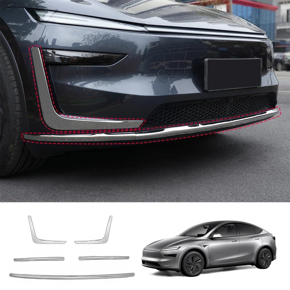 Stainless Steel Front & Rear Bumper Protector Trim for Tesla Model Y Juniper 2025+ - T-Launch