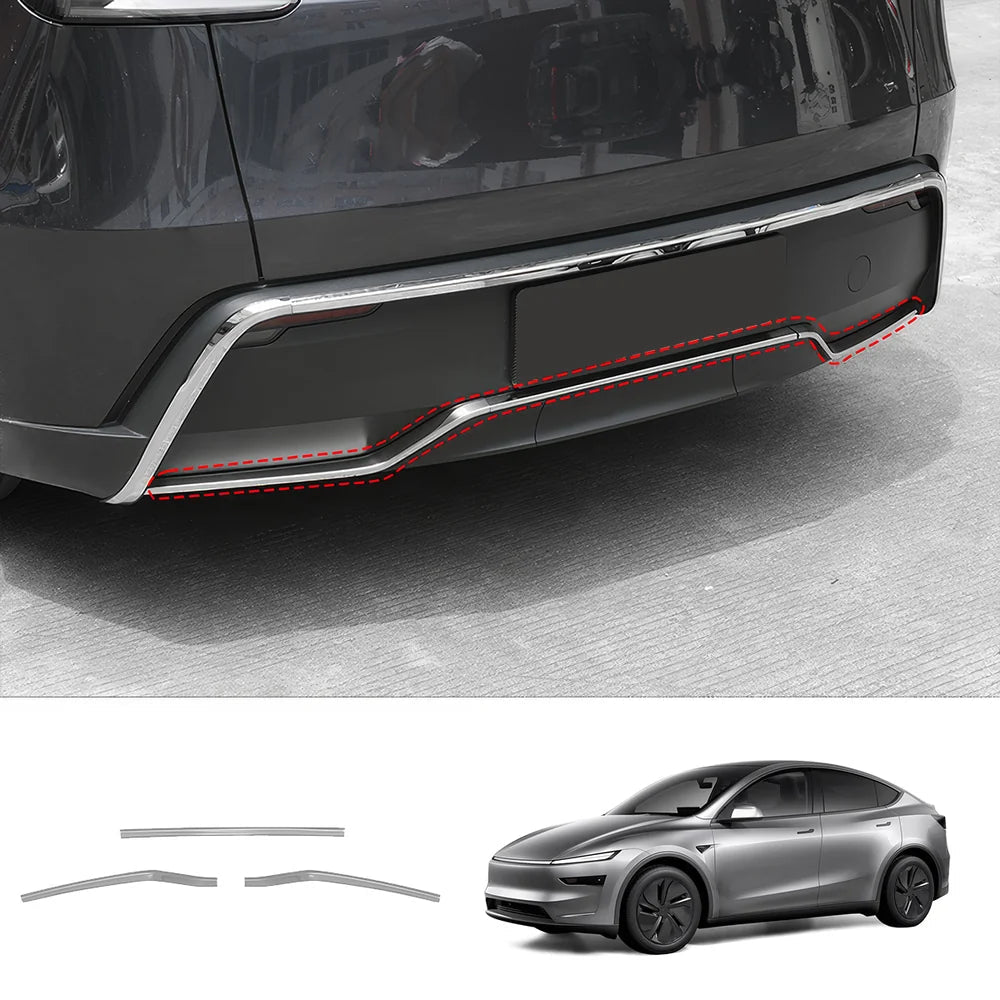 Stainless Steel Front & Rear Bumper Protector Trim for Tesla Model Y Juniper 2025+ - T-Launch