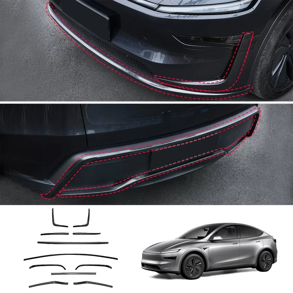 Stainless Steel Front & Rear Bumper Protector Trim for Tesla Model Y Juniper 2025+ - T-Launch