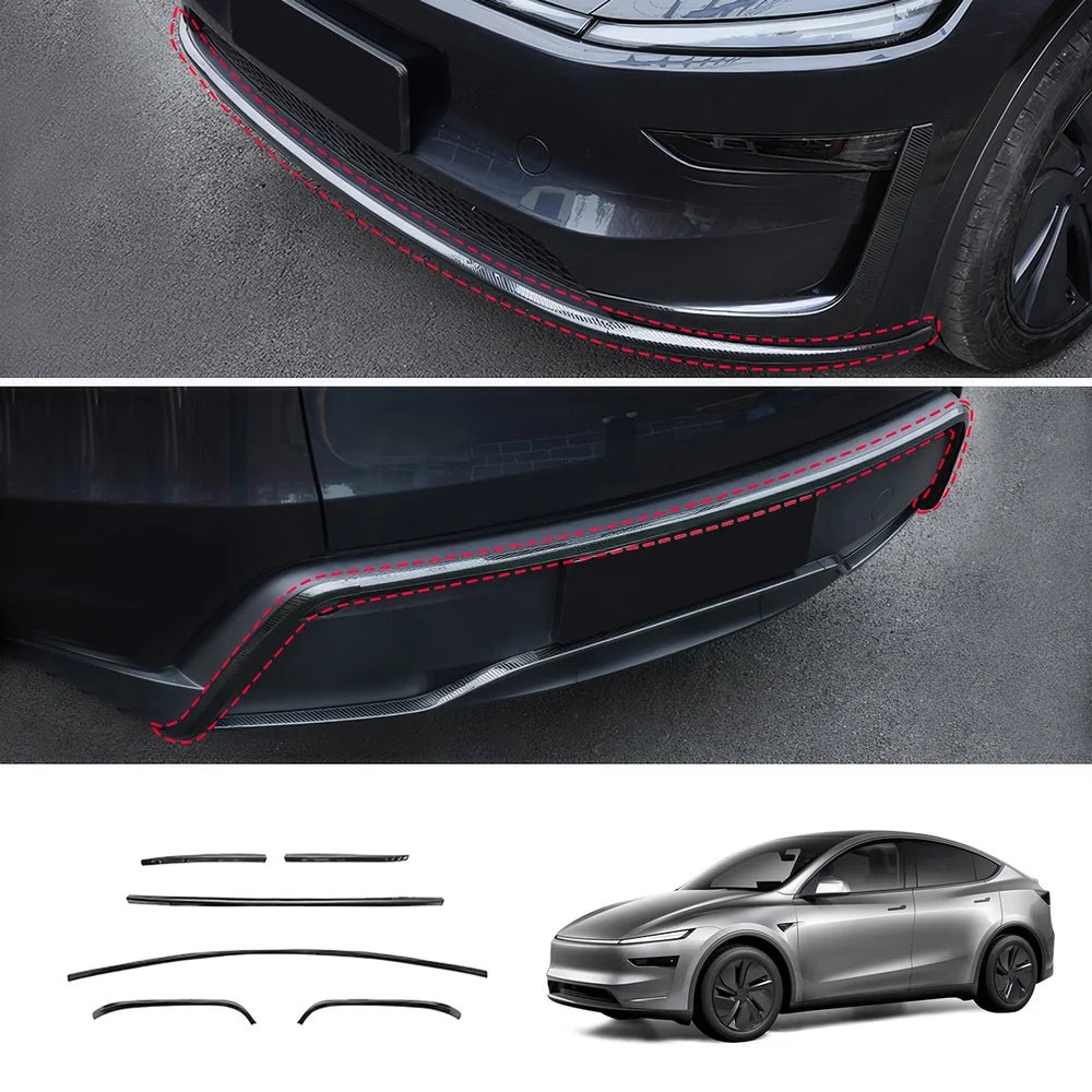 Stainless Steel Front & Rear Bumper Protector Trim for Tesla Model Y Juniper 2025+ - T-Launch