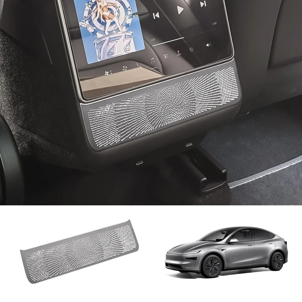 Stainless Steel Rear Console Vent Cover for Tesla Model Y Juniper 2025+ - T-Launch