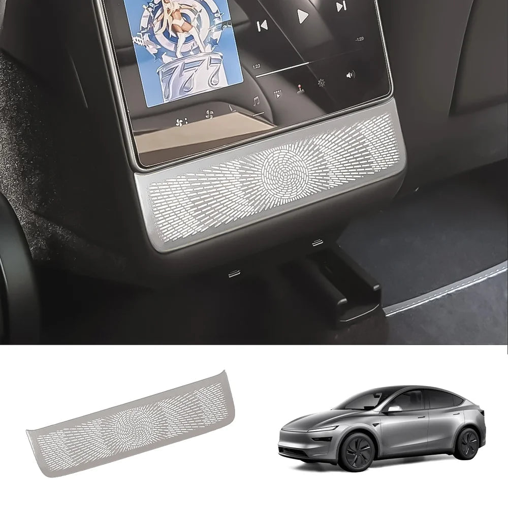Stainless Steel Rear Console Vent Cover for Tesla Model Y Juniper 2025+ - T-Launch