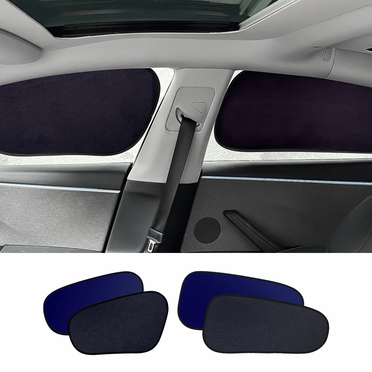 Static Cling Mesh Insulated Side Window Sunshade For Tesla Model 3/Y - T-Launch