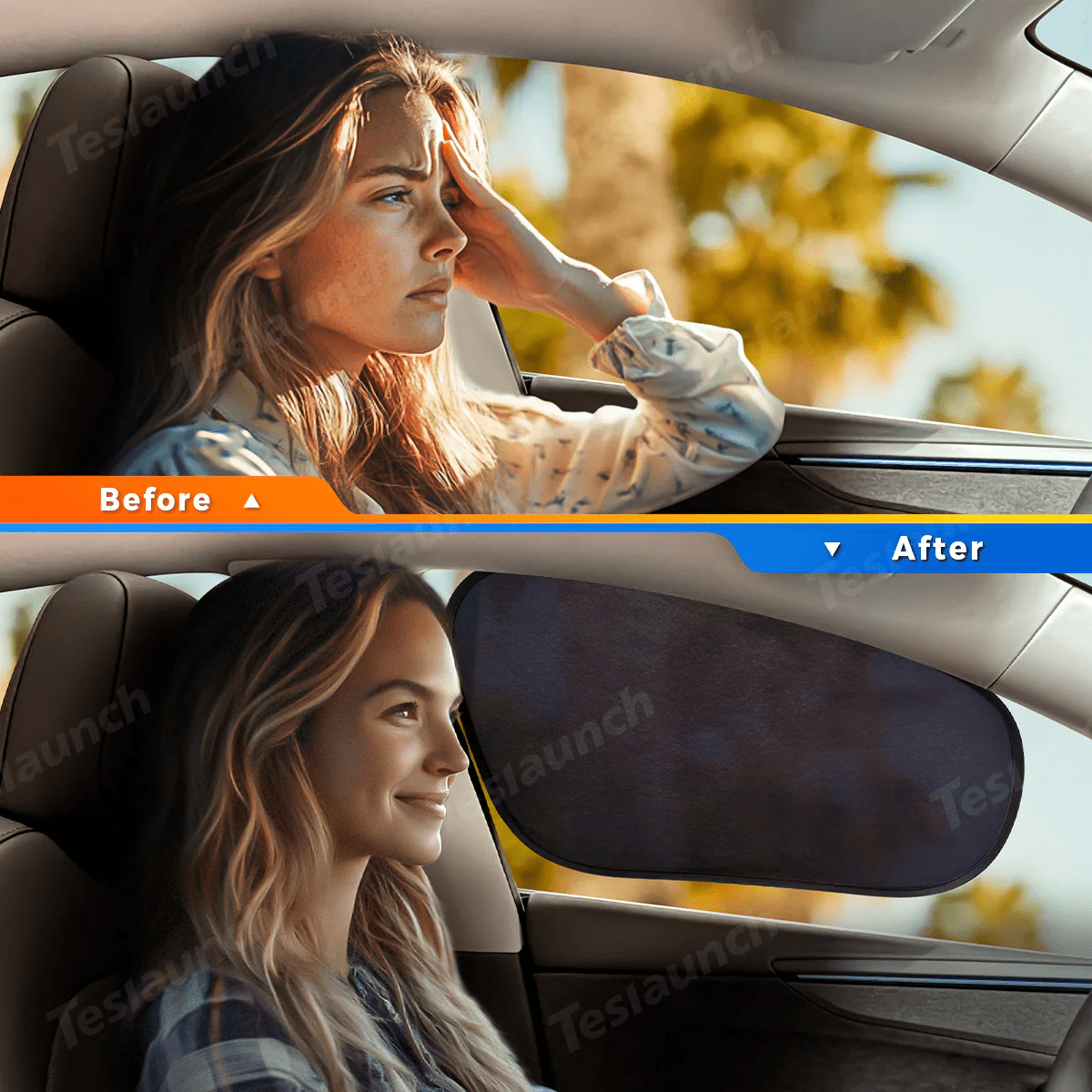 Static Cling Mesh Insulated Side Window Sunshade For Tesla Model 3/Y - T-Launch