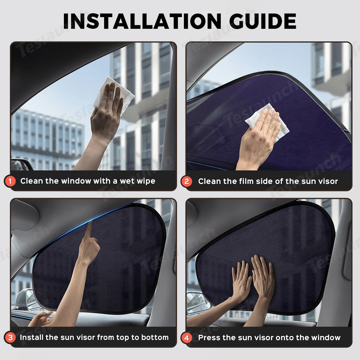 Static Cling Mesh Insulated Side Window Sunshade For Tesla Model 3/Y - T-Launch