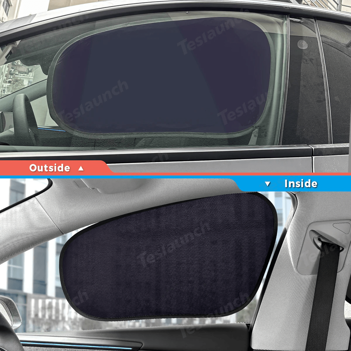 Static Cling Mesh Insulated Side Window Sunshade For Tesla Model 3/Y - T-Launch