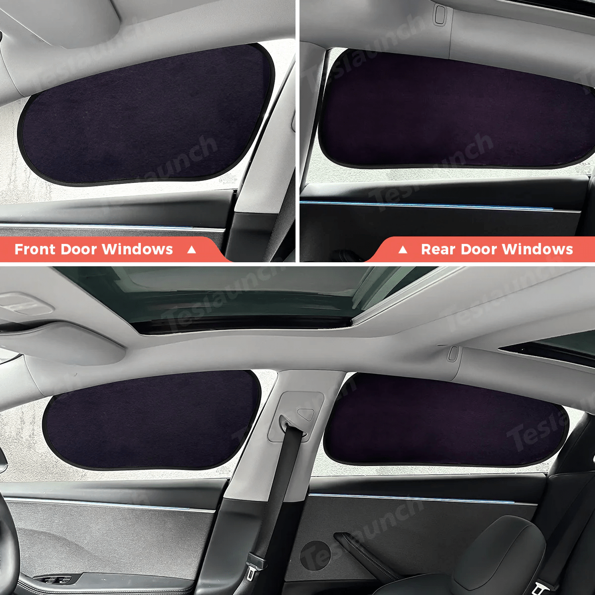 Static Cling Mesh Insulated Side Window Sunshade For Tesla Model 3/Y - T-Launch