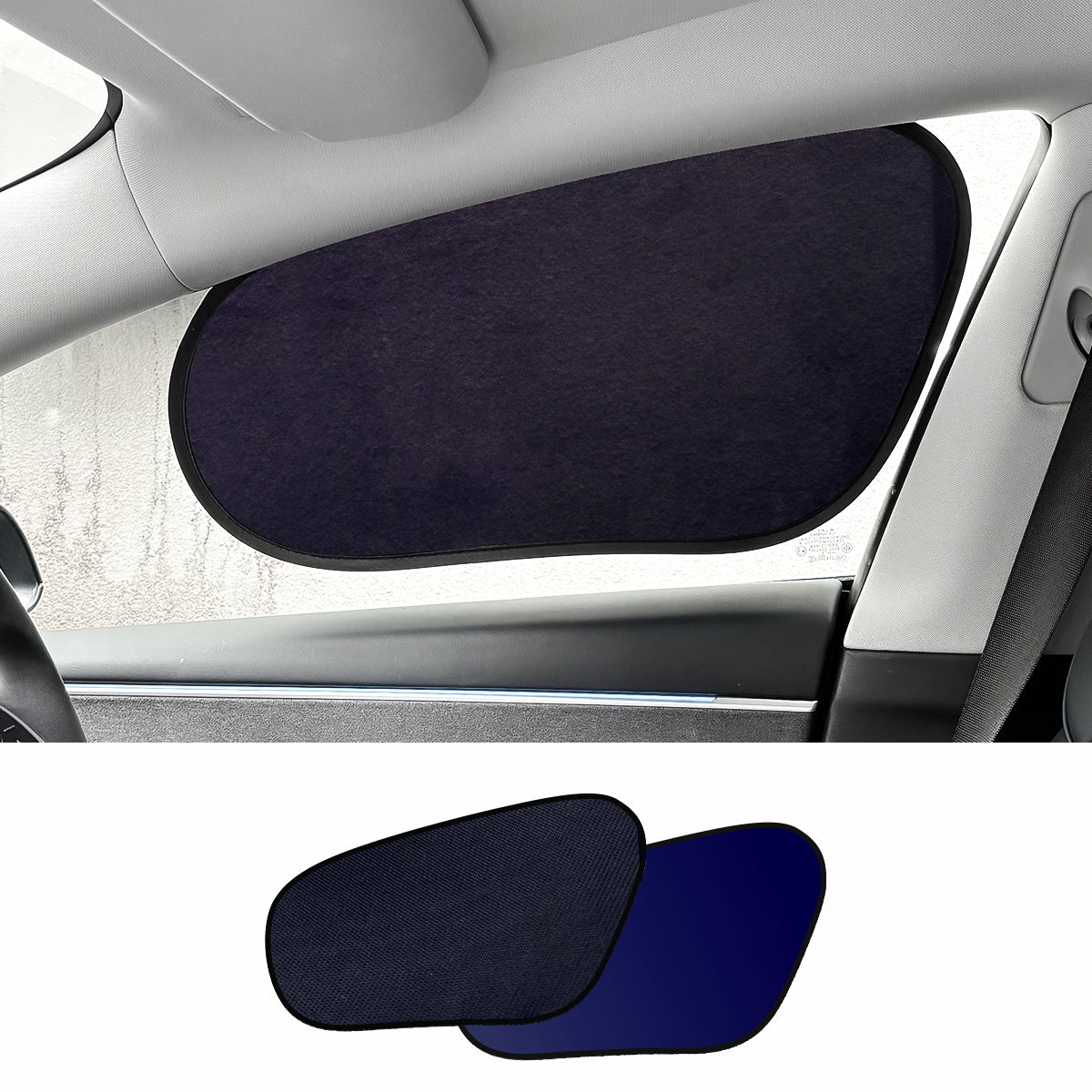 Static Cling Mesh Insulated Side Window Sunshade For Tesla Model 3/Y - T-Launch