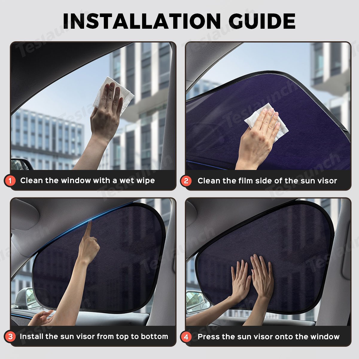 Static Cling Mesh Insulated Side Window Sunshade For Tesla Model Y - T-Launch