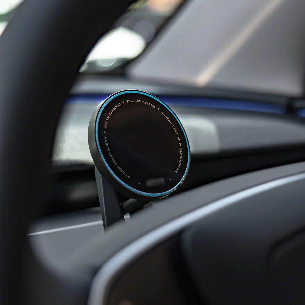 Steering Wheel Magnetic MagSafe Wireless Charging Phone Holder for Tesla Model 3 Highland Standard 2025+ - T-Launch