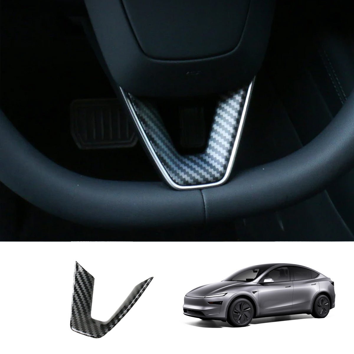 Steering Wheel U-Shaped Cover for Tesla Model Y Juniper 2025+ - T-Launch
