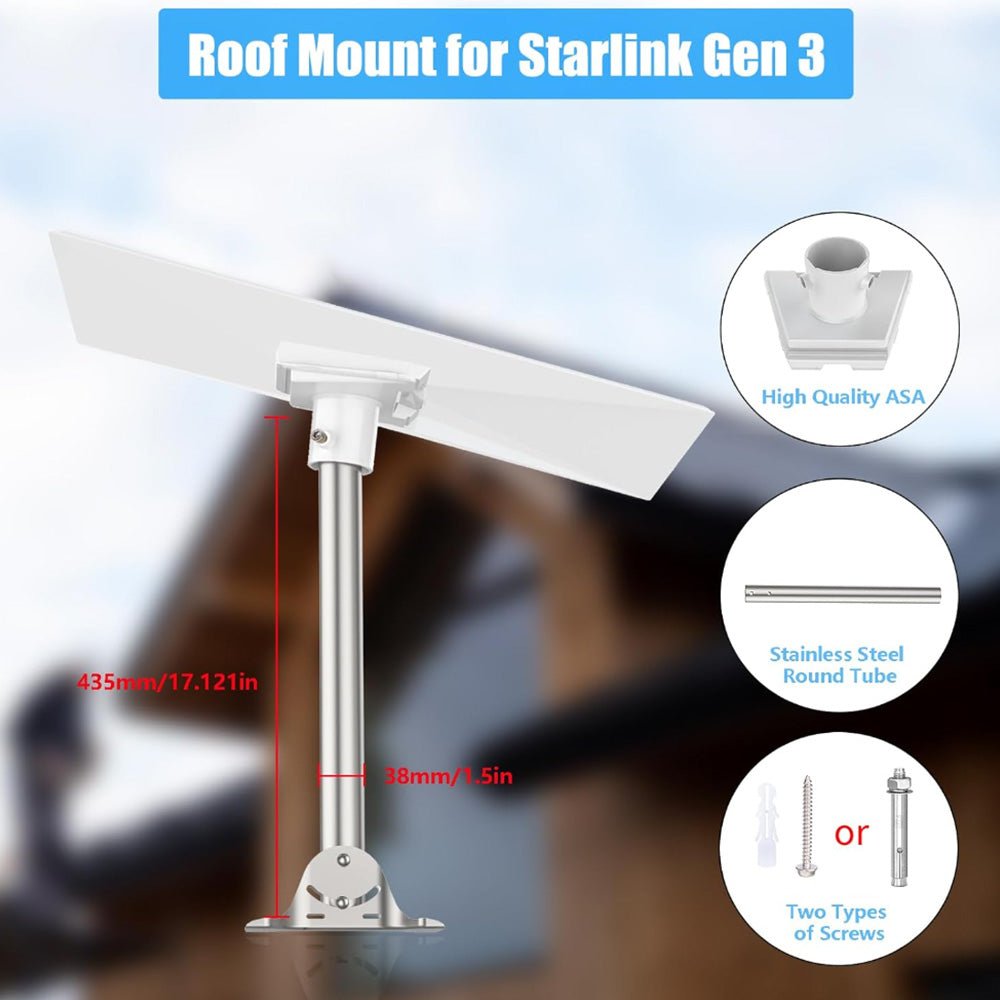 Straight Pipe Roof Mount Kit for Starlink Gen 3 - T-Launch