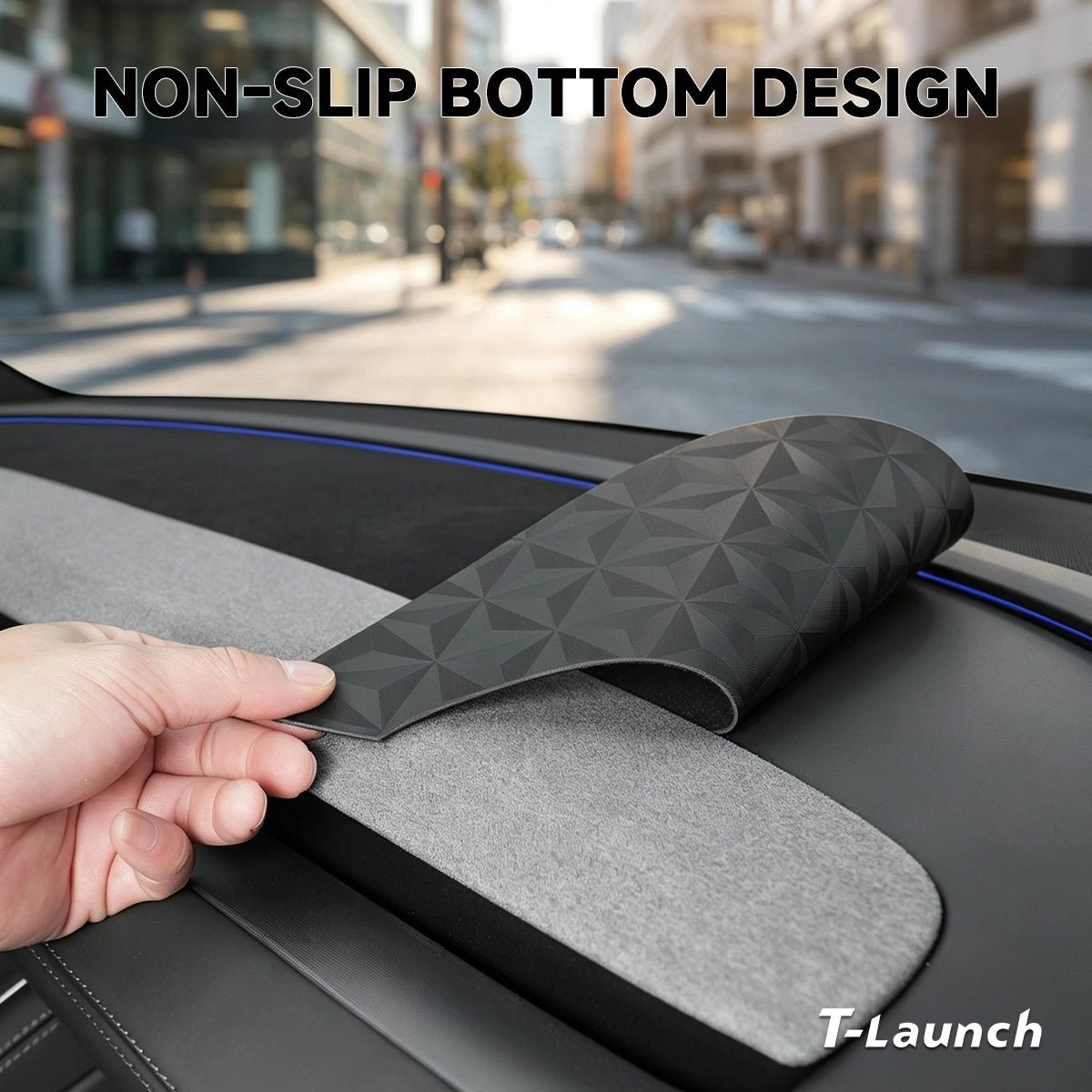 Suede Dashboard Sunshade & Anti-Glare Mat for Tesla Model Y L 2026+ - T-Launch