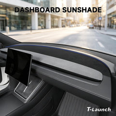 Suede Dashboard Sunshade & Anti-Glare Mat for Tesla Model Y L 2026+ - T-Launch