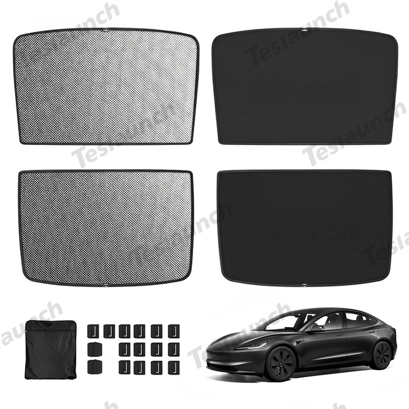 Upgrade Built-in Reflective Sunroof Sunshade for 2024+ Model 3 Highland - Lightweight Reflective Silver Coated Sun Visor