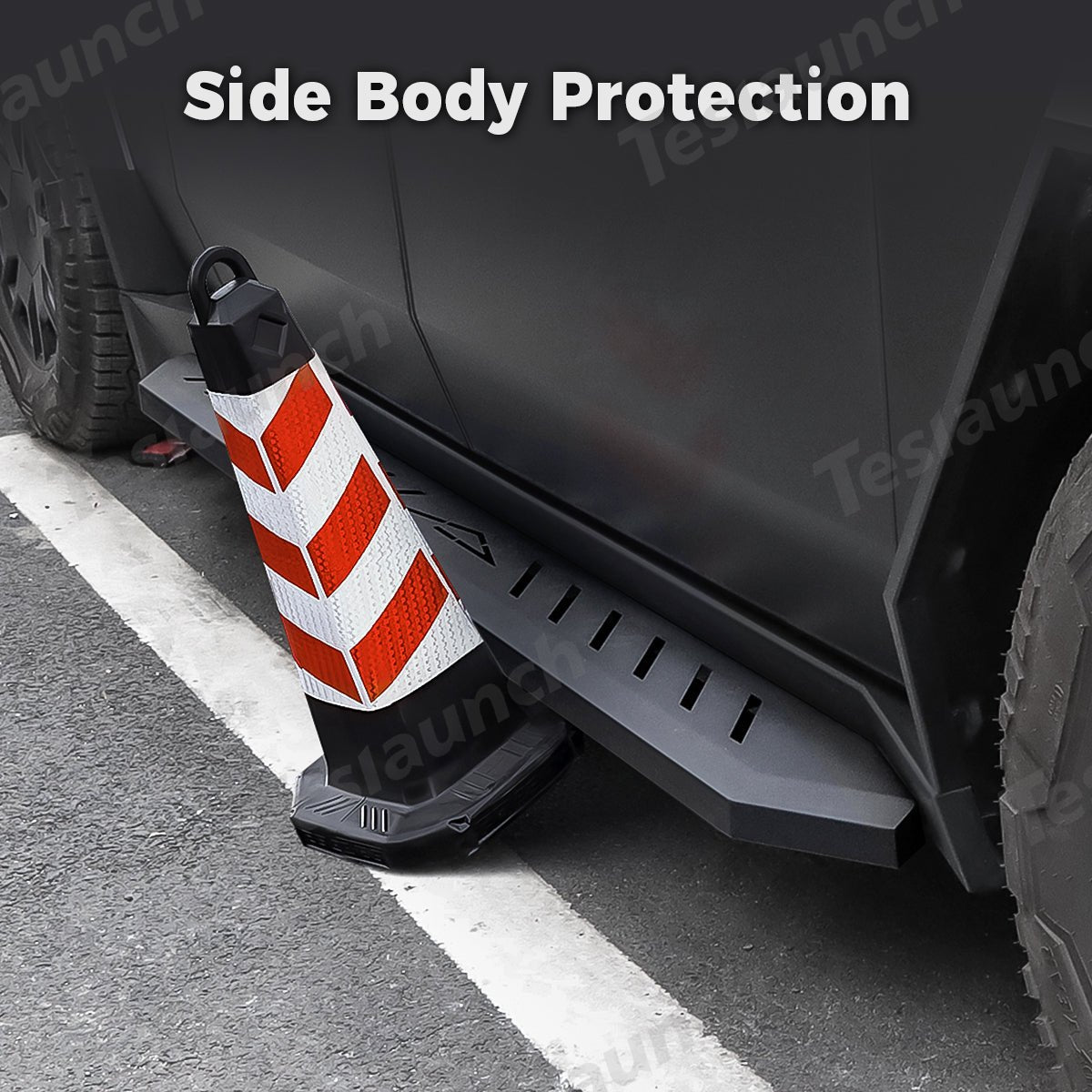 Tesla Cybertruck Running Boards Side Steps - Exterior Brackets Nerf Bars - T-Launch