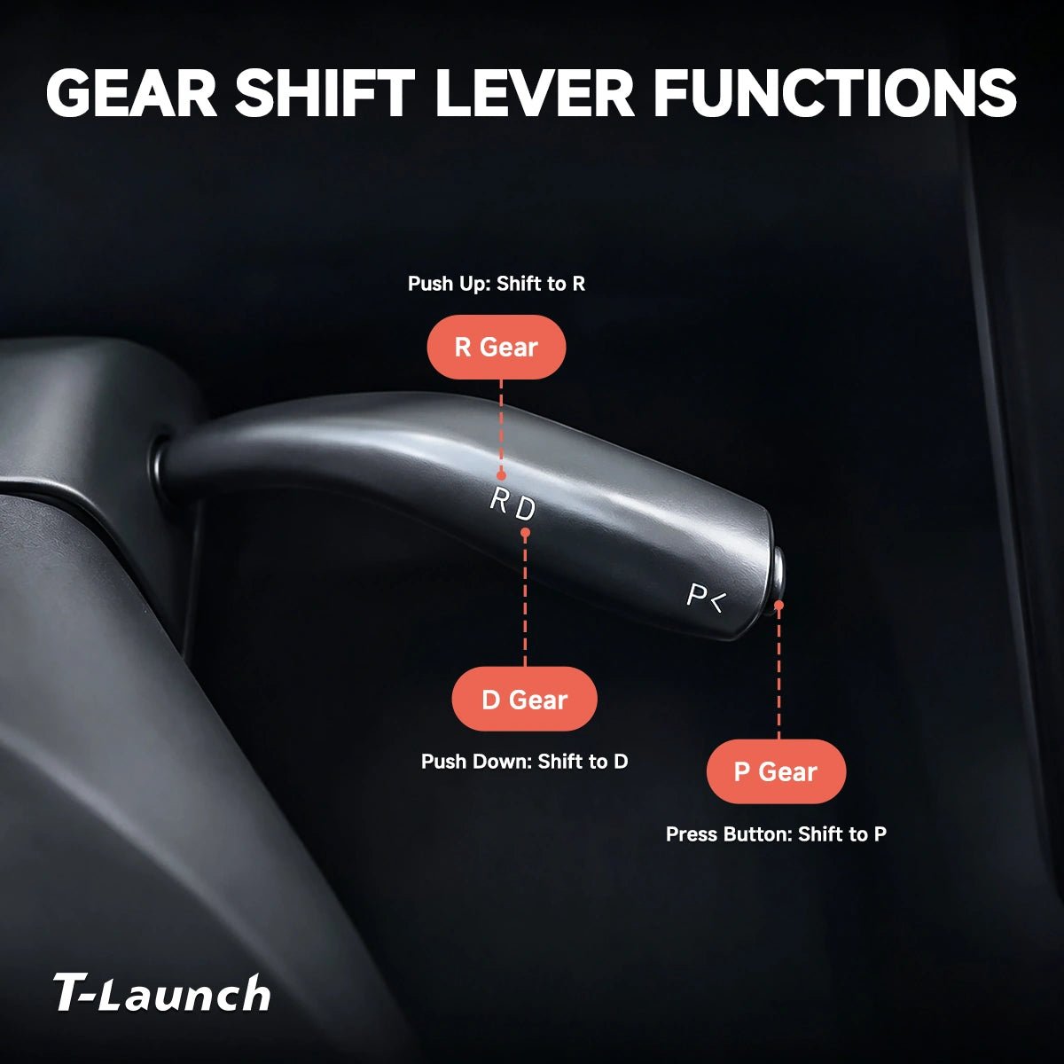 Tesla Model S/X Turn Signal Stalk Retrofit Kit with Gear Shift Lever - T-Launch