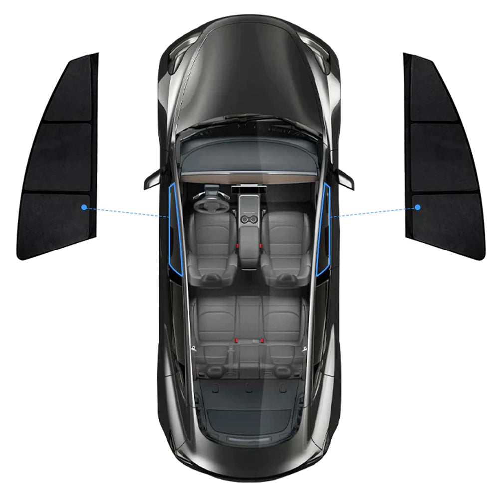 Side Windows Suede Opaque Privacy Sunshades for Tesla Model 3/Y